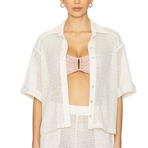 PQ Swim White Button Down Shirt